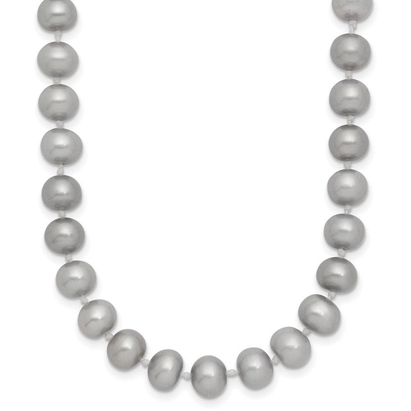 14K Gelbgold 6-7mm Nahe Rund Grau Fwc Perle 16 Zoll Halskette