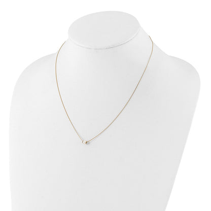 14K Gelbgold 4-5mm Rund Weiß Süßwasser Zuchtperle 18 Zoll Halskette