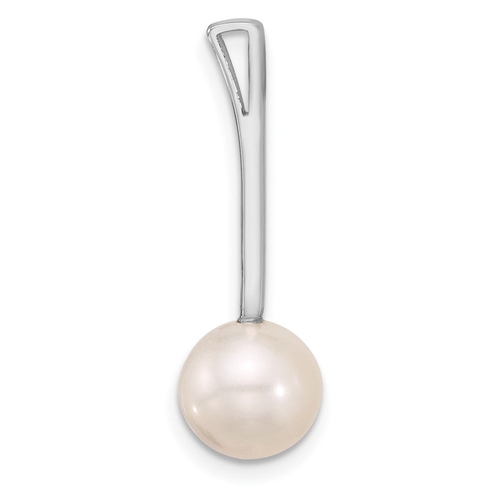 14K Weißgold 8-9mm Rund Süßwasser Zuchtperle Tropfen Kette Anhänger