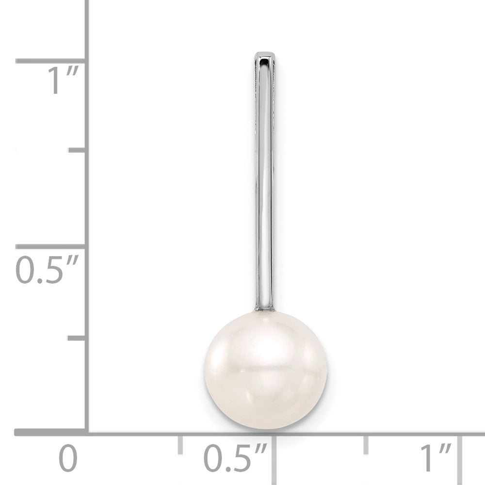 14K Weißgold 8-9mm Rund Süßwasser Zuchtperle Tropfen Kette Anhänger