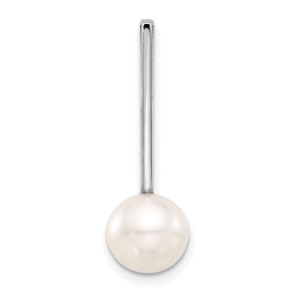 14K Weißgold 8-9mm Rund Süßwasser Zuchtperle Tropfen Kette Anhänger