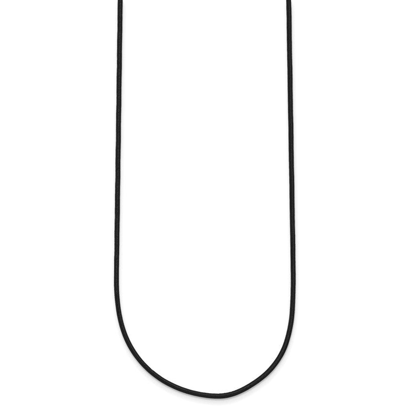 14K Weißgold 1.5mm 16 Zoll Schwarz Leder Kordel Halskette