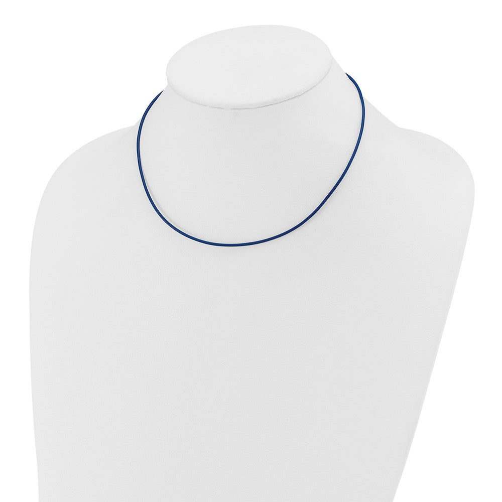 14K Gelbgold 1.6mm 16 Zoll Royal Blau Leder Kordel Halskette