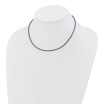 14K Gelbgold 1.6mm 16 Zoll Royal Blau Leder Kordel Halskette