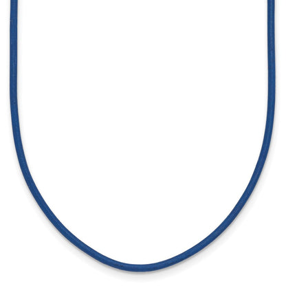 14K Gelbgold 1.6mm 16 Zoll Royal Blau Leder Kordel Halskette