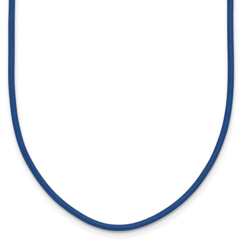14K Gelbgold 1.6mm 16 Zoll Royal Blau Leder Kordel Halskette