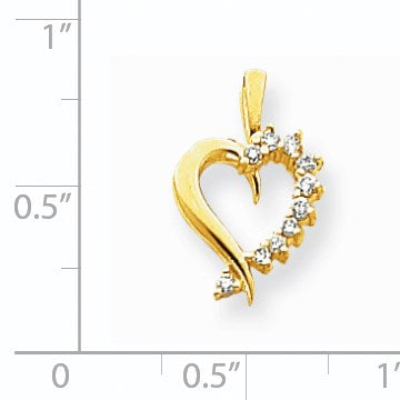 14K Gold Herzanhänger mit Diamant