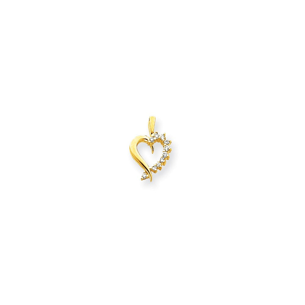 14K Gelbgold Diamant-Herz-Anhänger