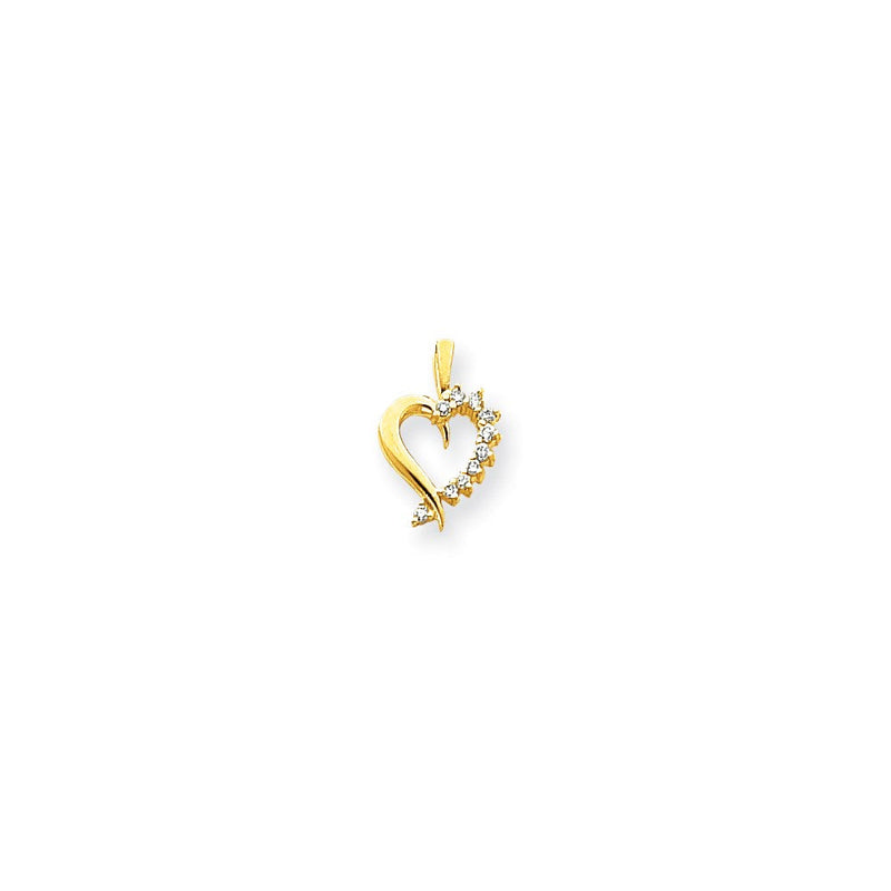 14K Gelbgold Diamant-Herz-Anhänger