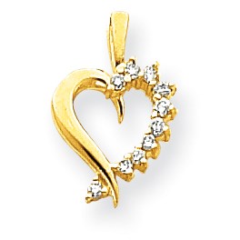 14K Gold Herzanhänger mit Diamant