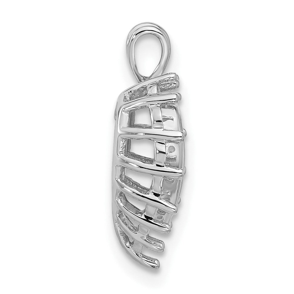 14K Weißgold Diamant Herz Anhänger
