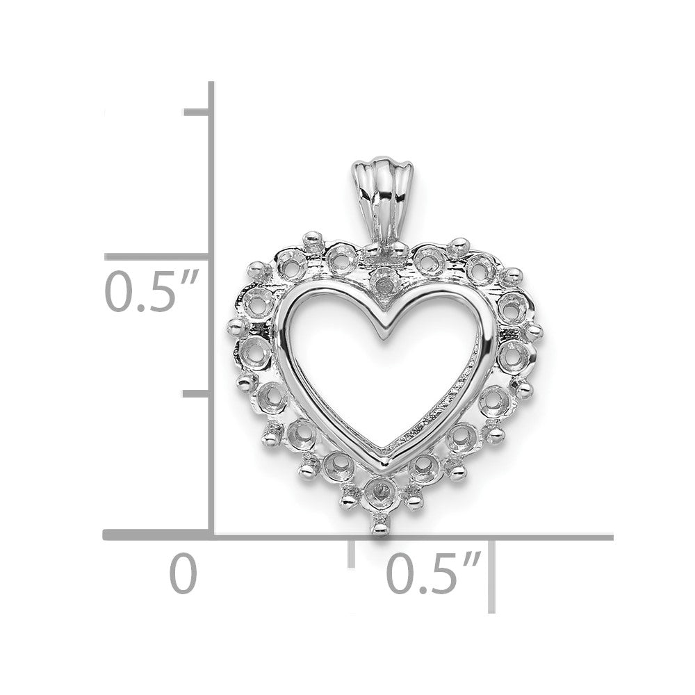 14K Weißgold Diamant-Herz