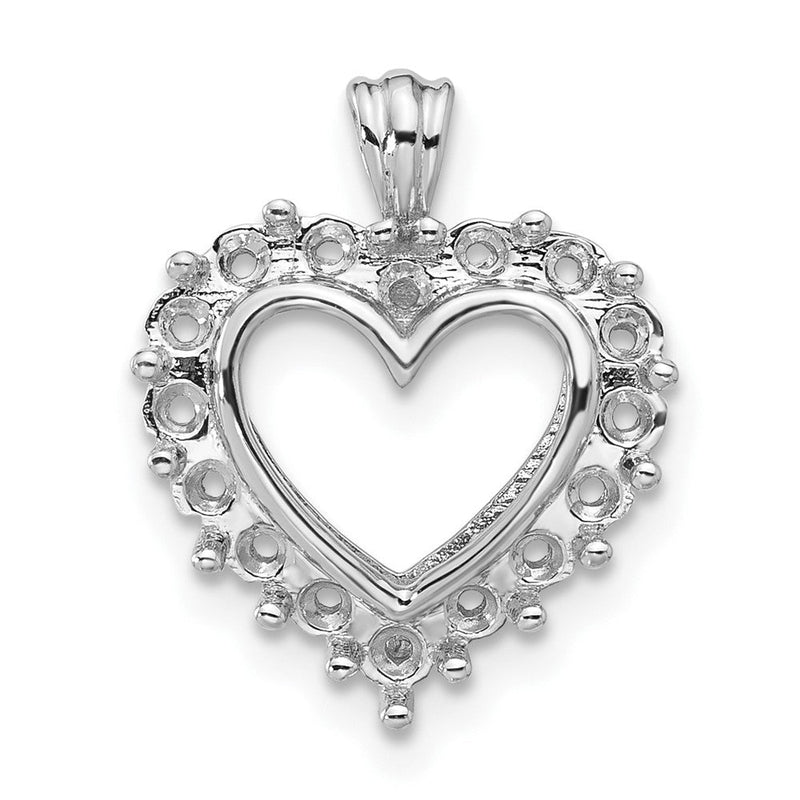 14K Weißgold AA-Diamant-Herz