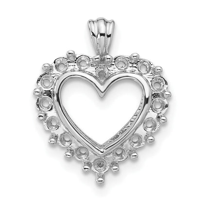 14K Weißgold Diamant-Herz