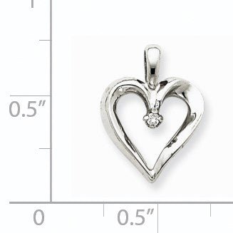 14K Weißgold Diamant-Herz Anhänger