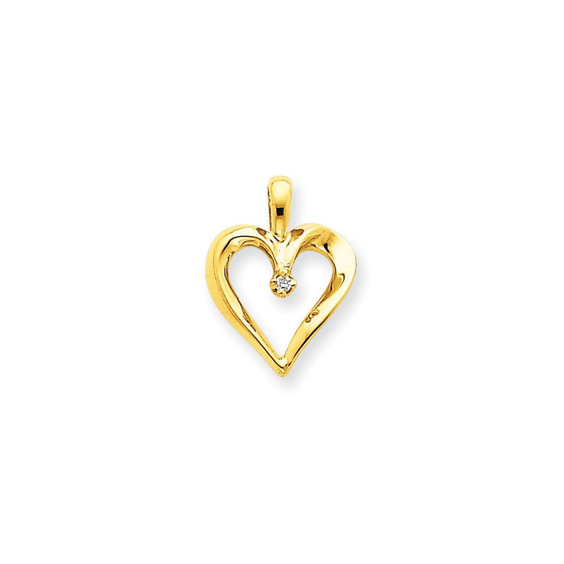 14K Gelbgold Herz-Anhänger mit Diamanten