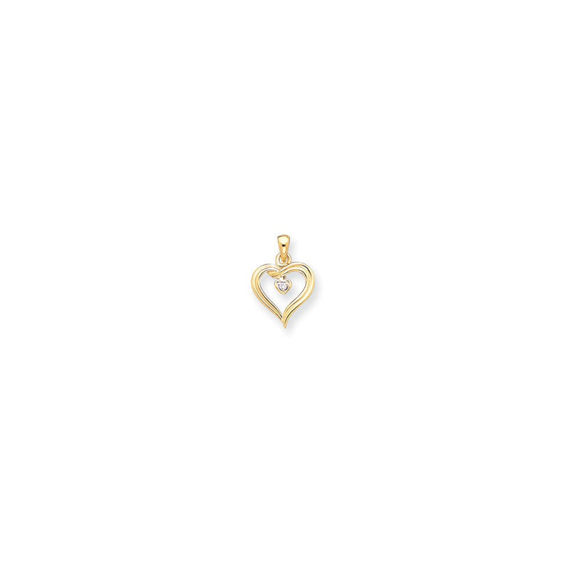 14K Gold Anhänger mit Diamant-Herz, AA Qualität