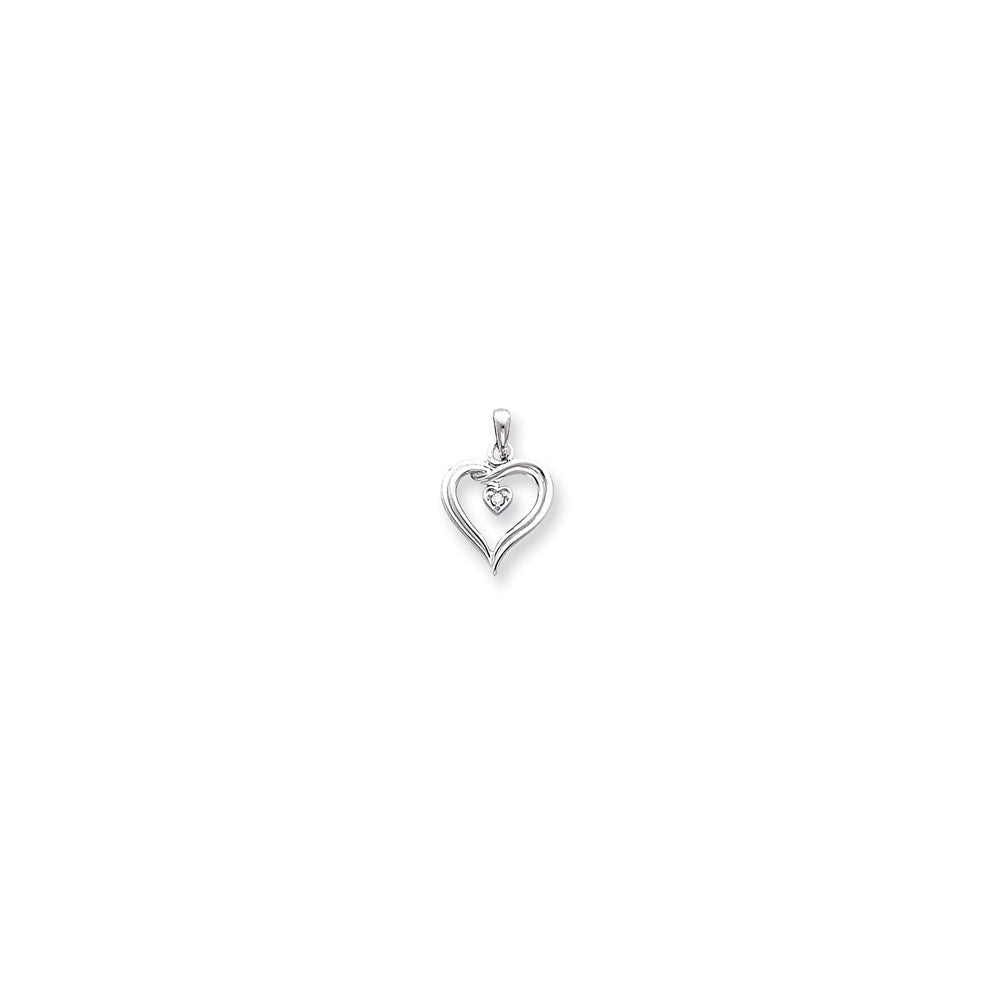 14k Weißgold-Anhänger „Herz“ mit VS-Diamanten