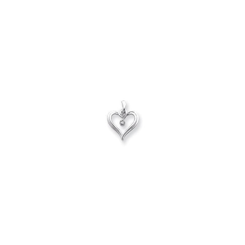 14K Weißgold Diamant-Herz-Anhänger