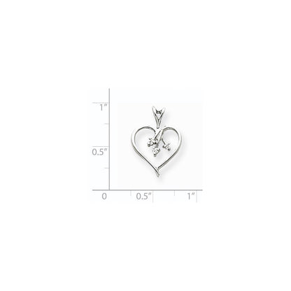 14K Weißgold Diamant-Herz-Anhänger