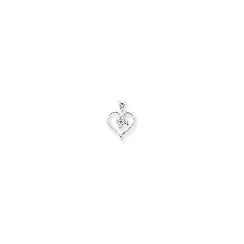 14K Weißgold Diamant-Herzanhänger VS