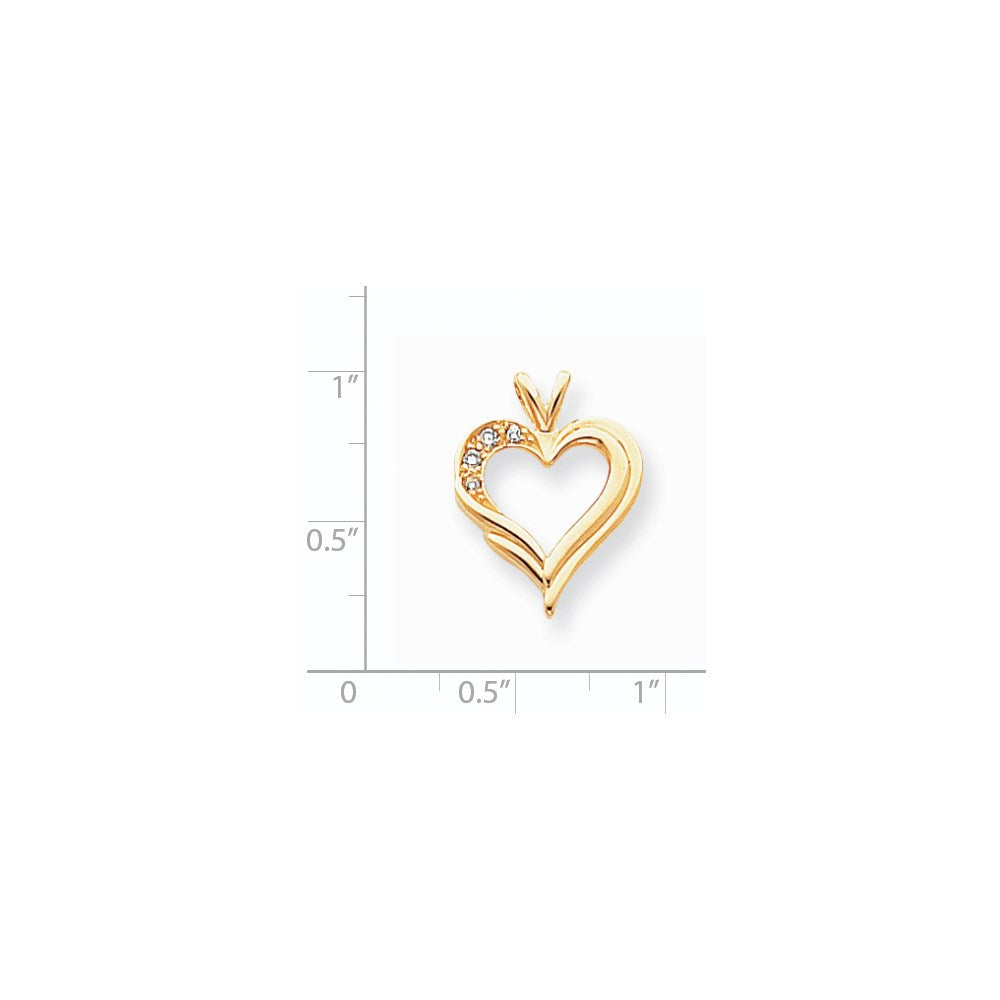 14K Diamant-Herzanhänger