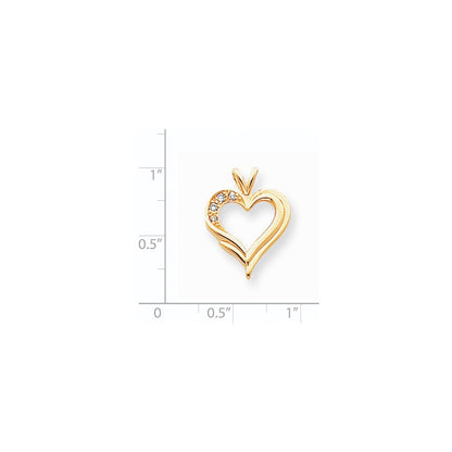 14K Diamant-Herzanhänger
