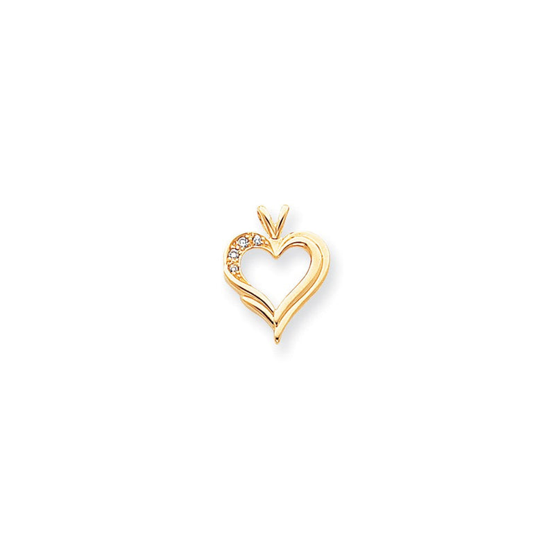 14K Diamant-Herzanhänger
