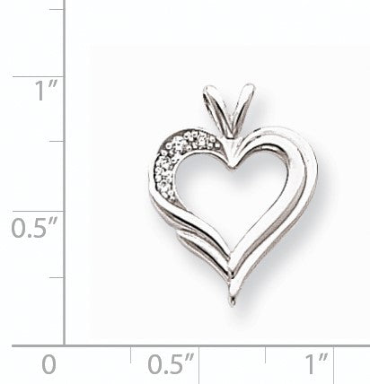 14K Weißgold AAA-Diamant-Herzanhänger