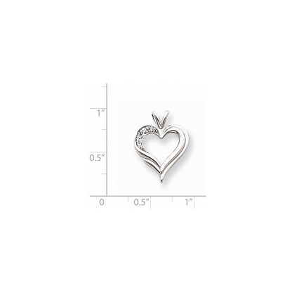 14K Weißgold Diamant-Herz-Anhänger