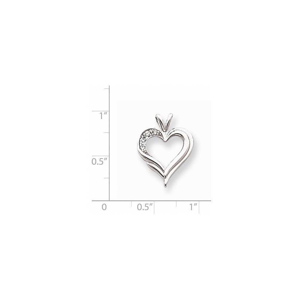 14K Weißgold AAA-Diamant-Herzanhänger