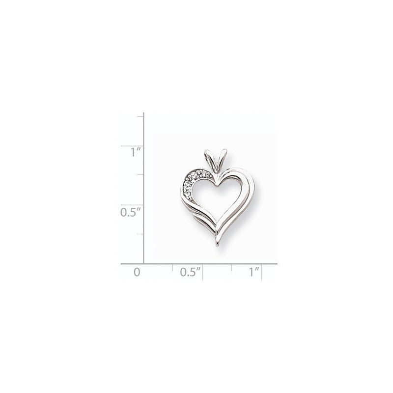 14K Weißgold AAA-Diamant-Herzanhänger
