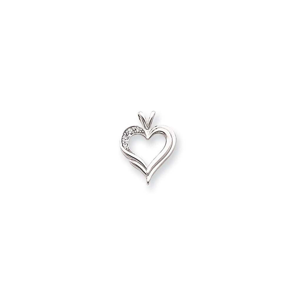 14K Weißgold Diamant-Herz-Anhänger