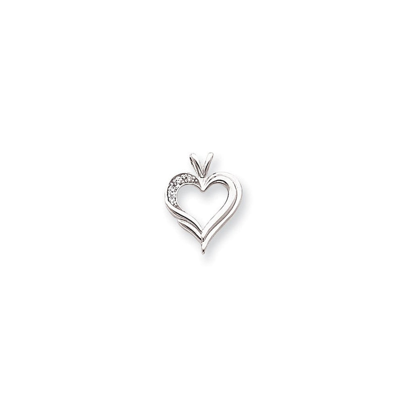 14K Weißgold Diamant-Herz-Anhänger