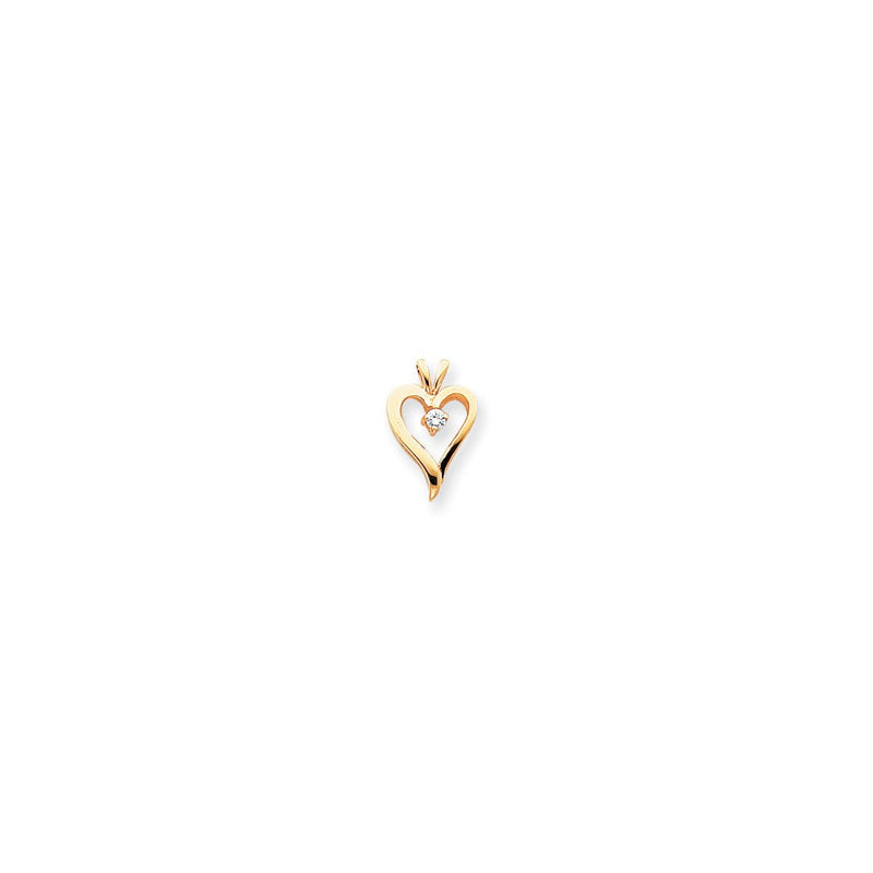 14K Gelbgold Diamant-Herzanhänger