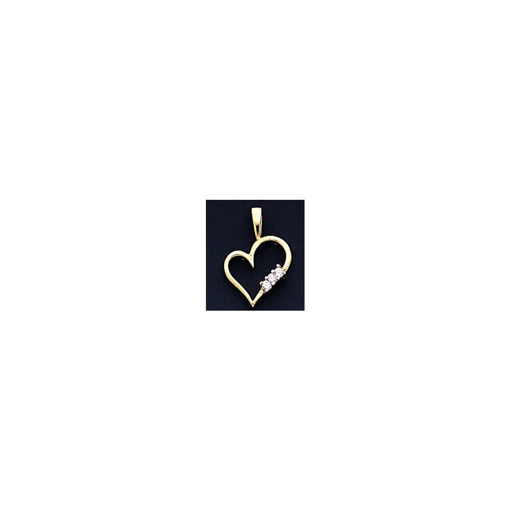 14K Diamant-Herzanhänger