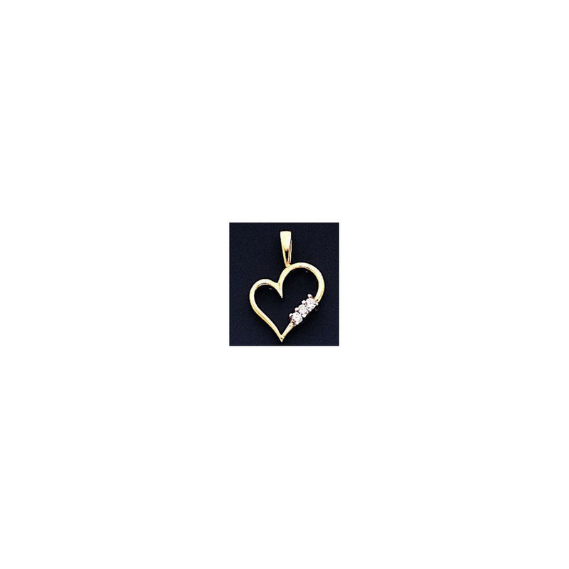 14K Diamant-Herzanhänger
