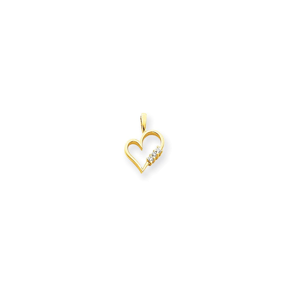 14K Gold VS-Diamant-Herzanhänger