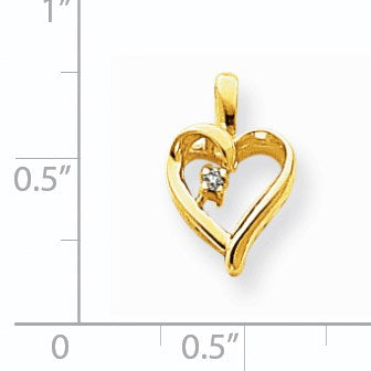 14K Gelbgold Diamant-Herzanhänger