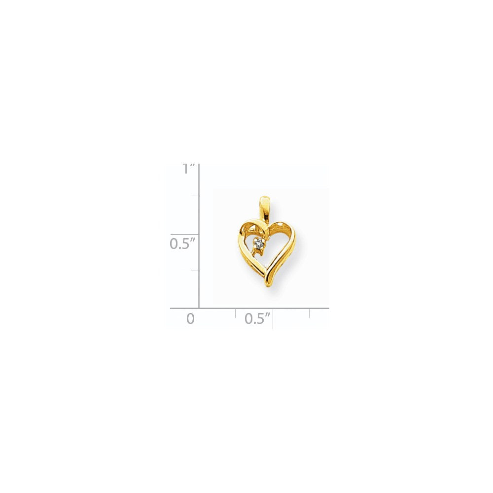 14K Gelbgold VS Diamant-Herzanhänger