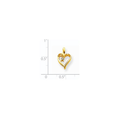 14K Gelbgold VS Diamant-Herzanhänger