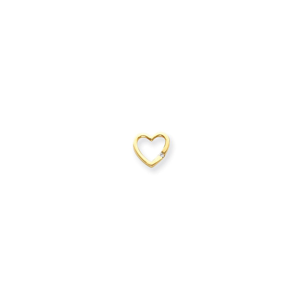 14K Gelbgold Herz-Anhänger mit AA-Diamant