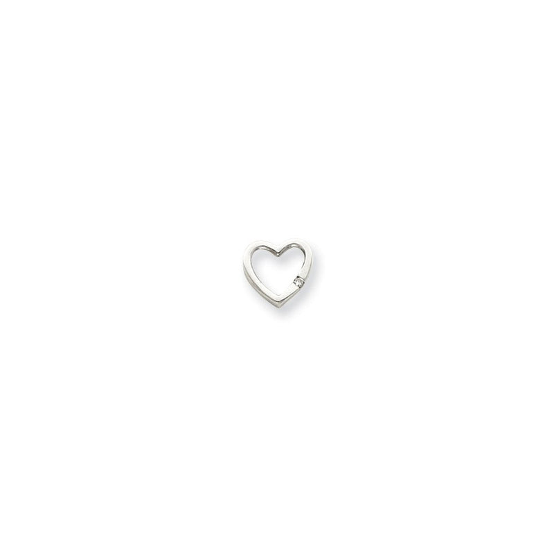 14K Weißgold Diamant-Herz-Anhänger