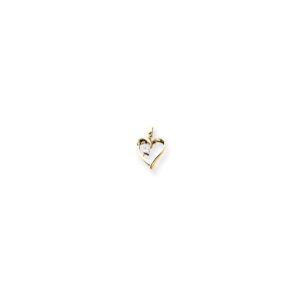 14K Gold Diamant-Herzanhänger AA
