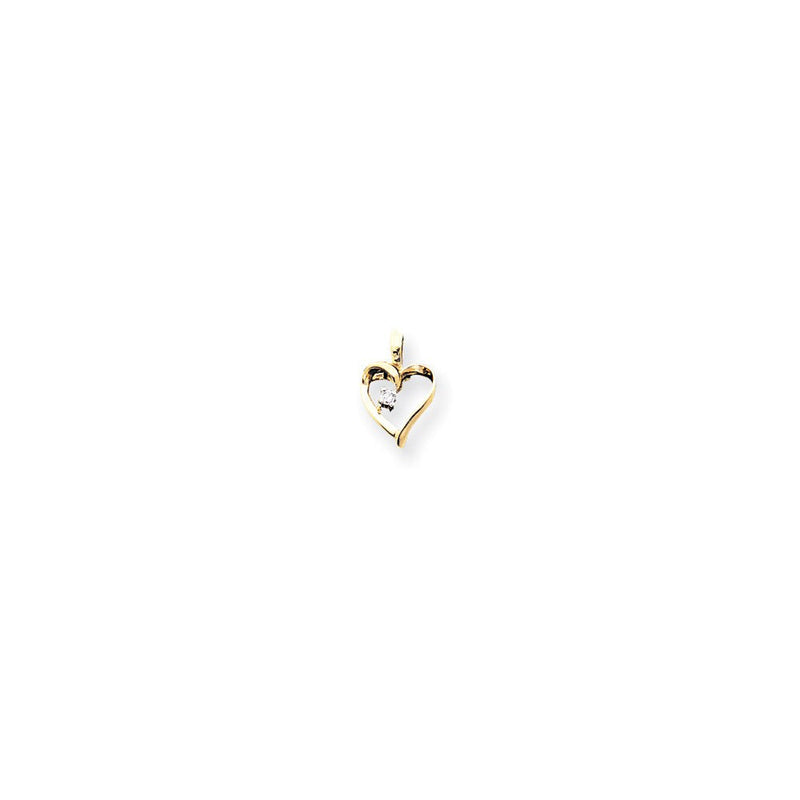 14K Gelbgold Diamant-Herzanhänger