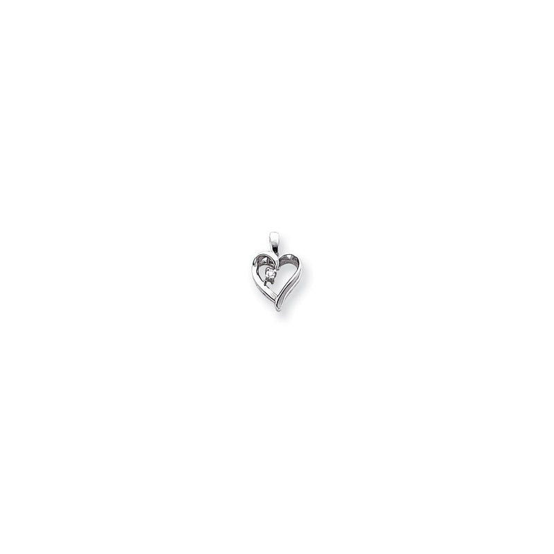 14K Weißgold Diamant-Herzanhänger