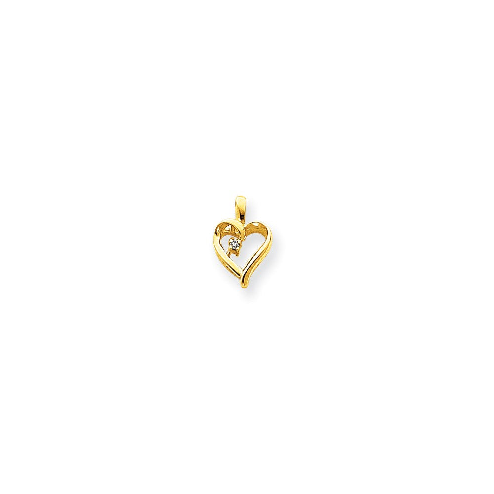 14K Gelbgold VS Diamant-Herzanhänger