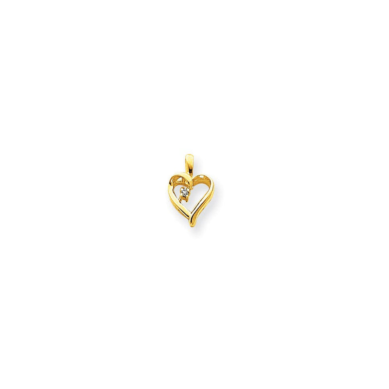 14K Gelbgold VS Diamant-Herzanhänger
