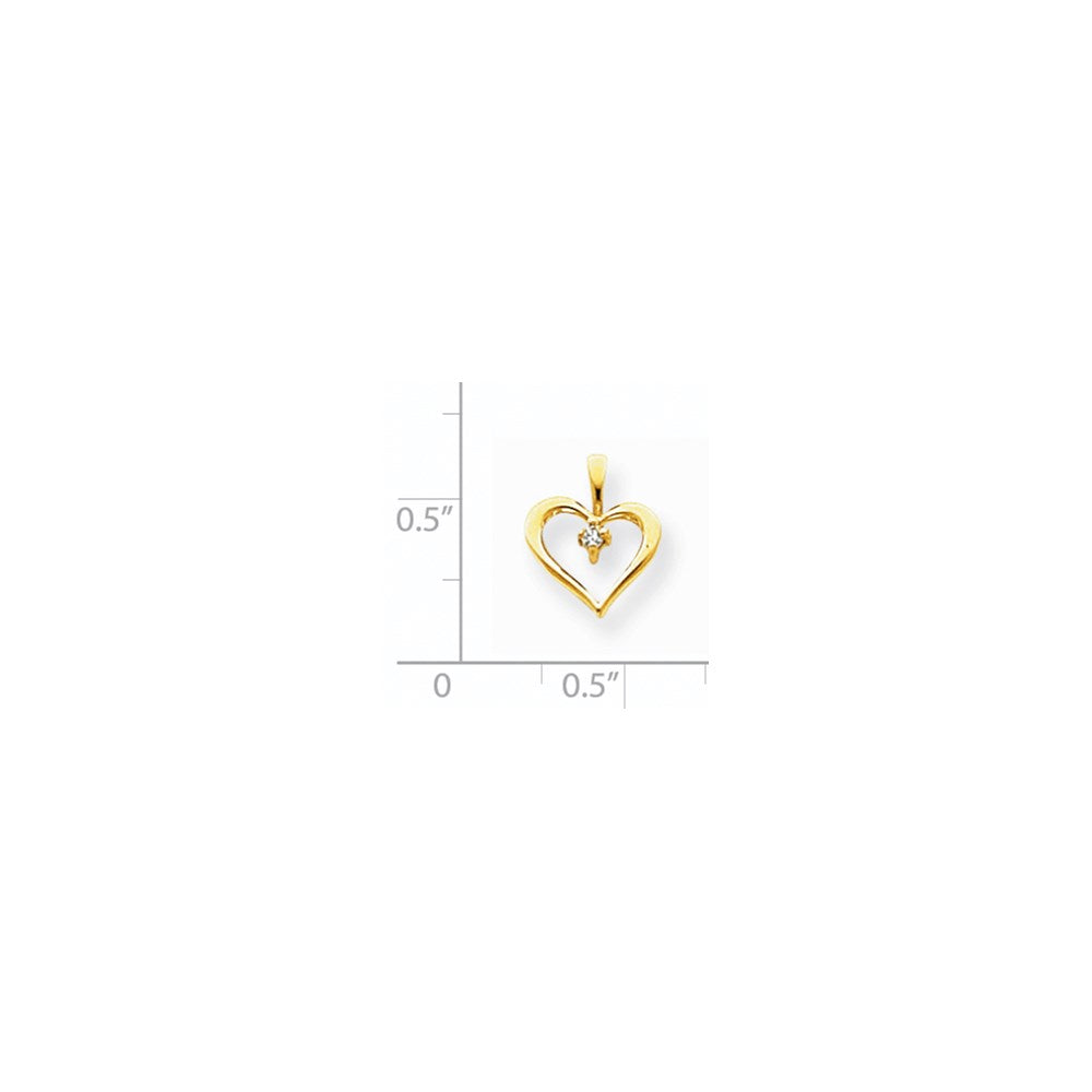 14K Diamant-Herzanhänger