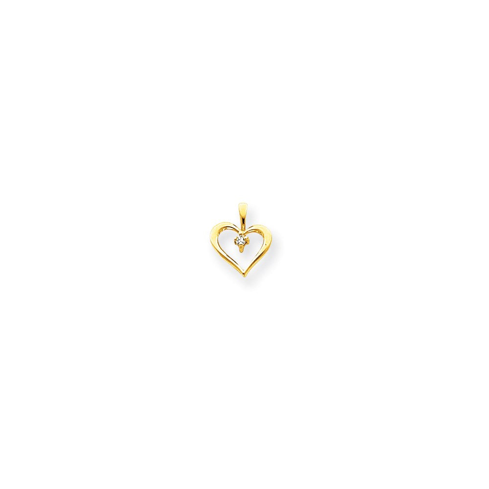 14K Diamant-Herzanhänger